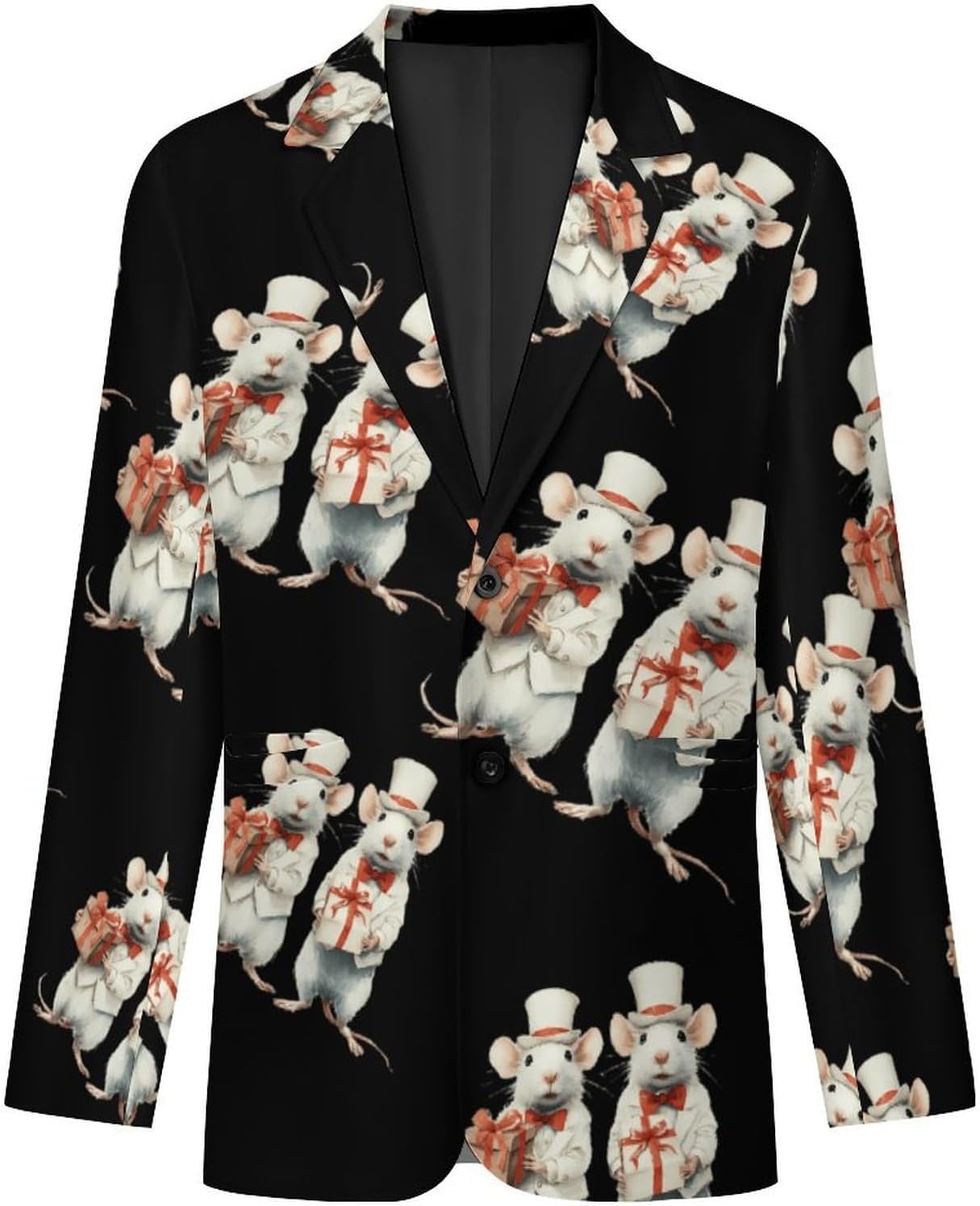 Funny Mouse Classic Suits Blazer for Men Business Tuxedo Jacket