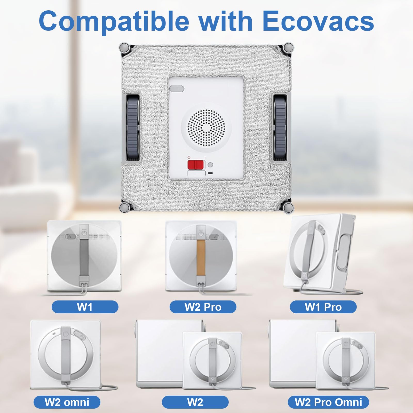 12 ściereczek do czyszczenia Ecovacs Winbot W1/ W1 Pro/ W2 Omni/ W2 Robot do czyszczenia okien, do usuwania kurzu i plam na oknach