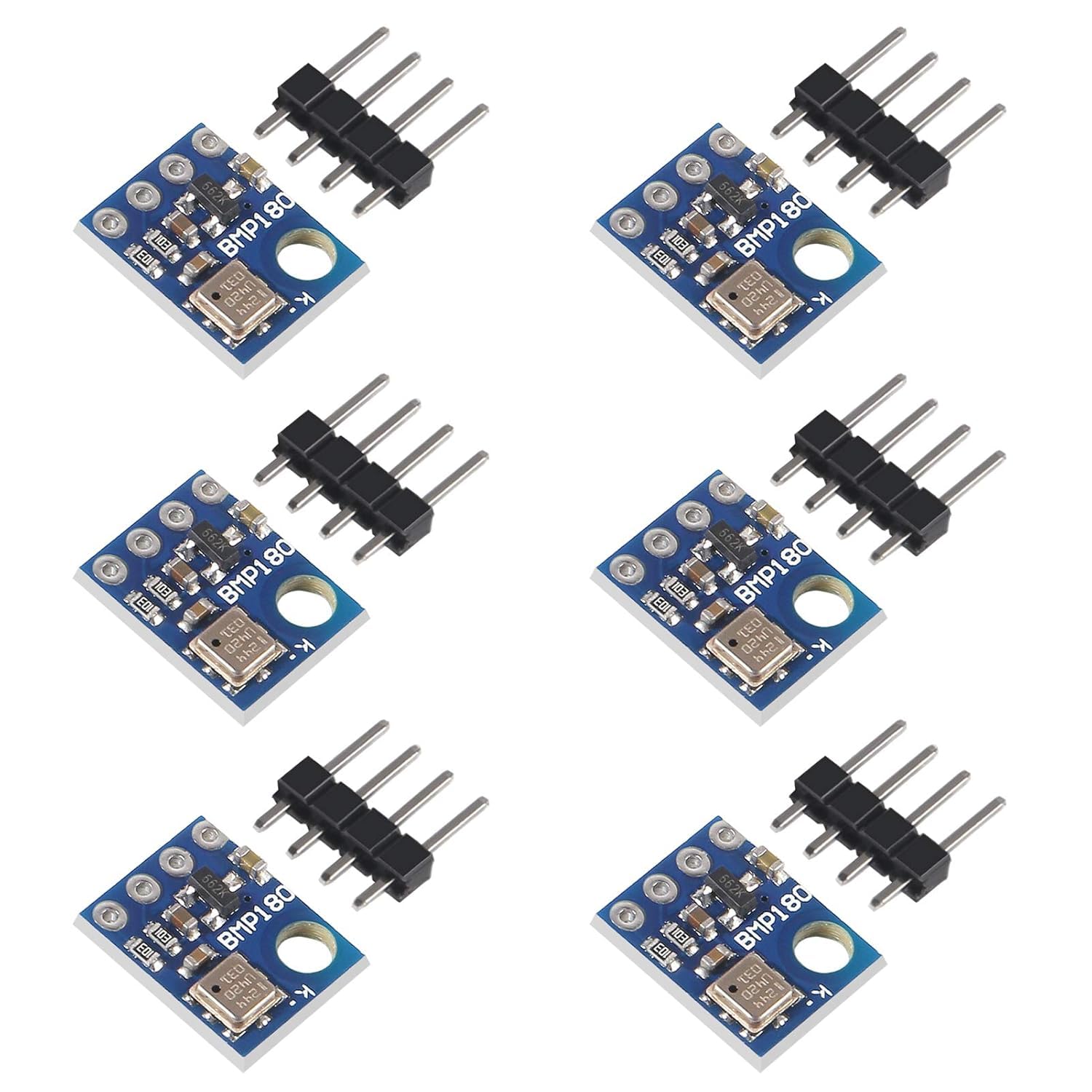 Digital Barometric Pressure Sensor Module 6-Pack with I2C Interface 300-1100hPa Altitude Temperature Measurement 16Bit Output Fully Calibrated Low Power Use for Rduino UNO Projects-image-43