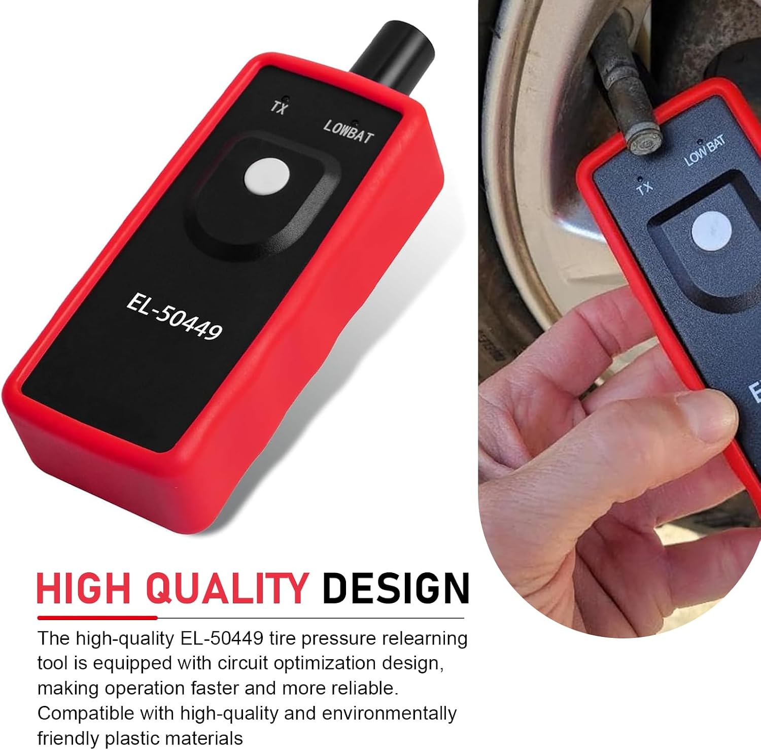 Car EL-50449 TPMS Activation Tool, Portable TPMS Relearn & Activation Tool, Tire Pressure Sensor Reset Device with "LOWBAT TX" Indicator Lights, Compatible with Ford Lincoln Mercury (Black)