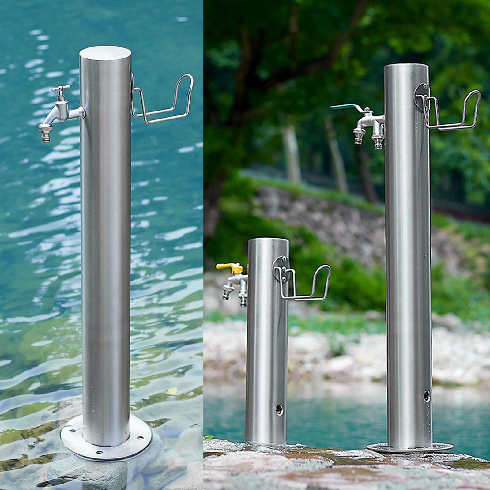 Amazon | 立水栓 立て水栓 りっすいせん 屋外 円筒形の垂直ガーデン