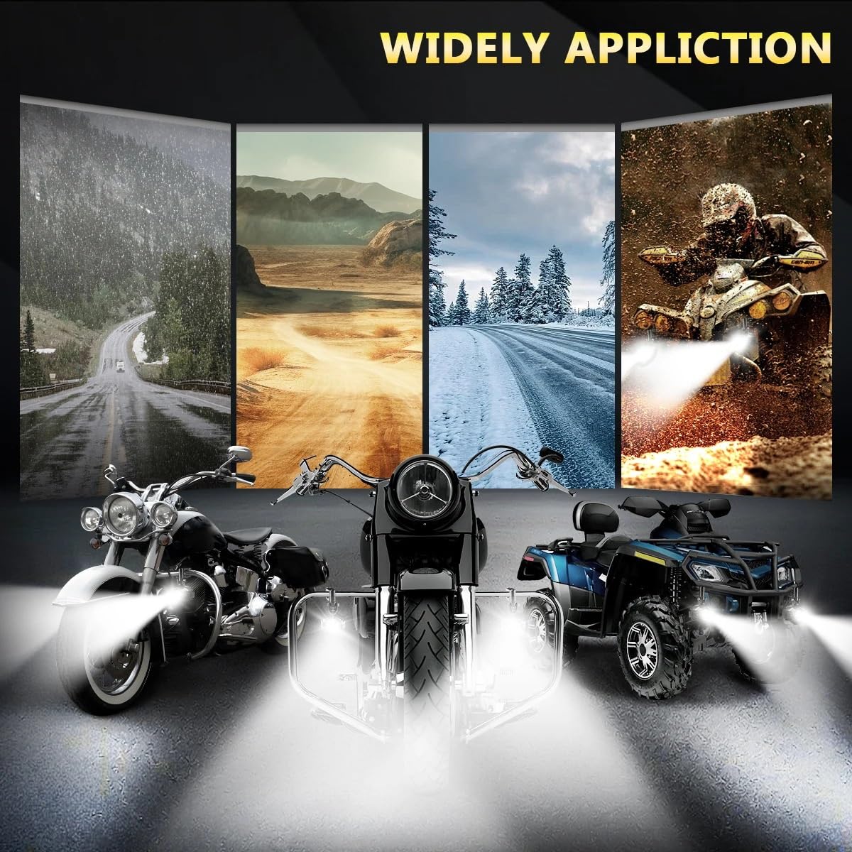 Dirt Bike Reflektor Dziennej Dla Zestaw Świateł Przeciwmgielnych LED Motocykla Dodatkowe Światła Drogowe Z Przełącznikiem Wiązka Przewodów Zestaw Wsporników Mocujących Zacisk