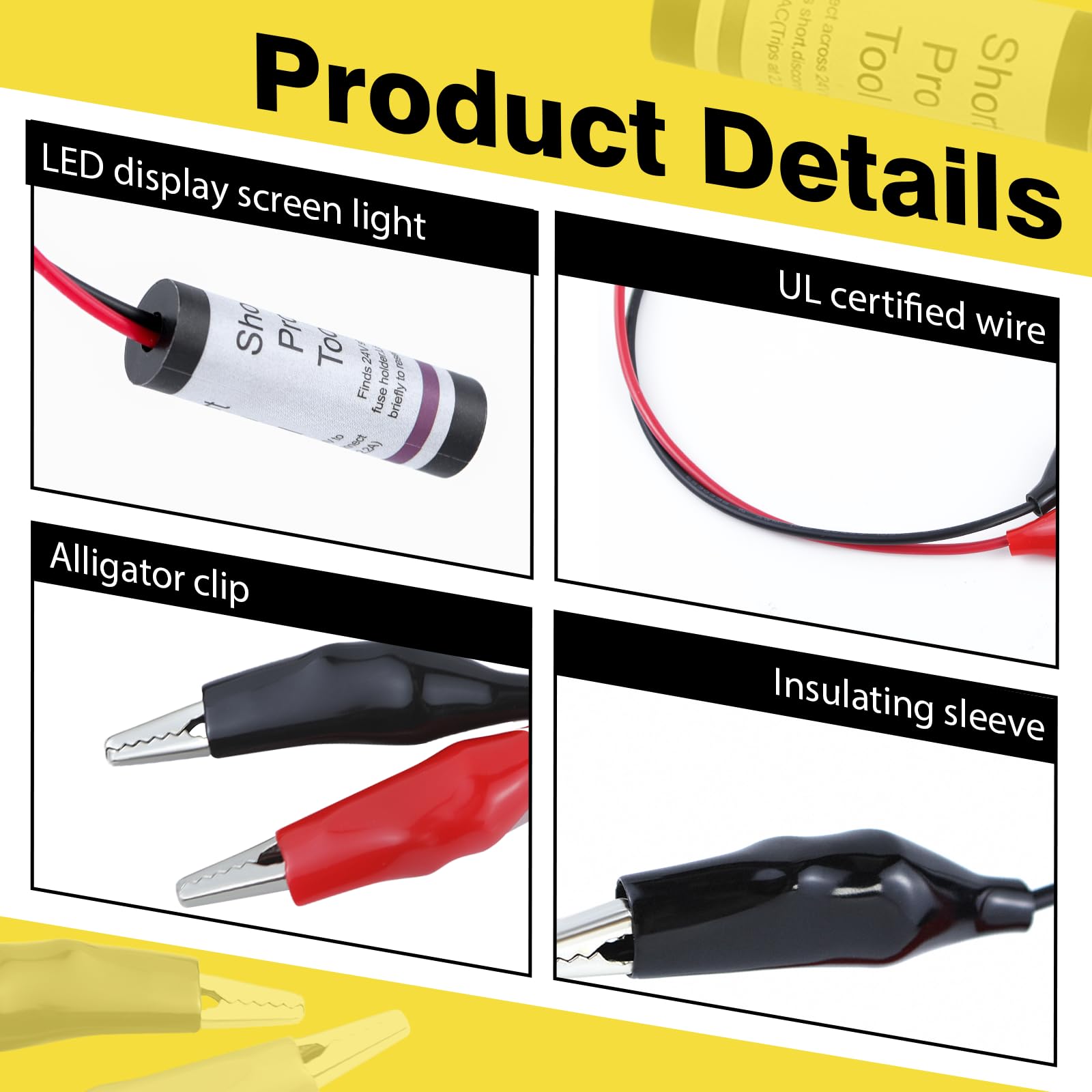 Short Pro Tool – 24 V AC tester zwarć do szybkiego lokalizowania zwarć w ochraniaczu bezpieczników CVC, tester krótkoobwodowy, zestaw bezpieczników z możliwością resetowania w zestawie