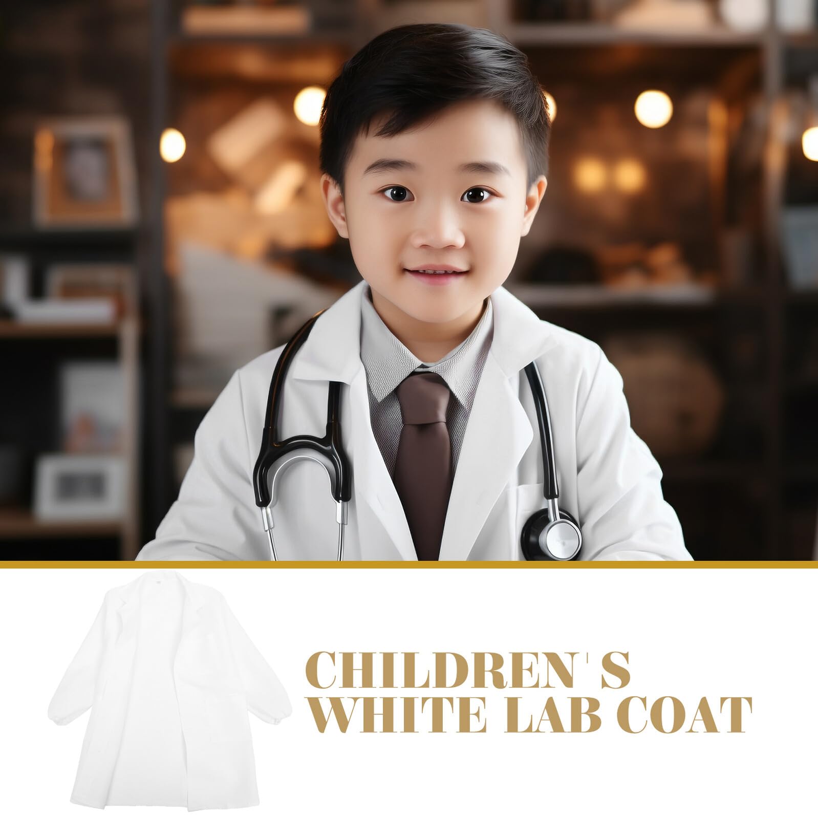 BESTonZON Déguisement Blouse Laboratoire Garçon Fille Blanc Manches Longues Costume Scientifique Cosplay Garçon Fille pour Fêtes Jeux Rôle École