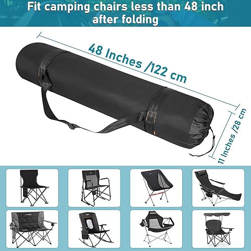 Miniatura 3 de WELIDAY Bolsa de repuesto para silla de campamento, bolsa de transporte para silla plegable al aire libre con correa para el hombro, bolsa