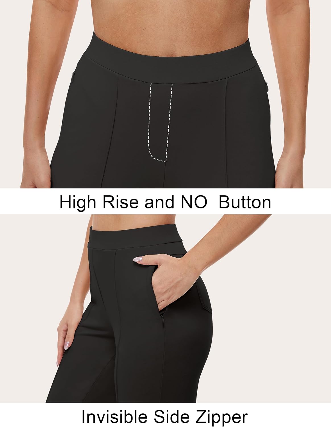 Women’s 27"/29"/31" Wide Leg Pull On Loose Yoga Gym Pants, High Waist Tall, Petite, Regular Work Business Slacks