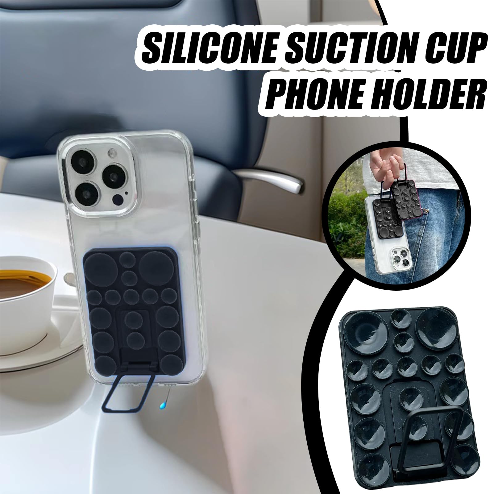 Lot De 6 Ventouses En Silicone Pour Téléphone - Support Mural Ou De Surface - Double Face Adhésif - Multicolore - 13