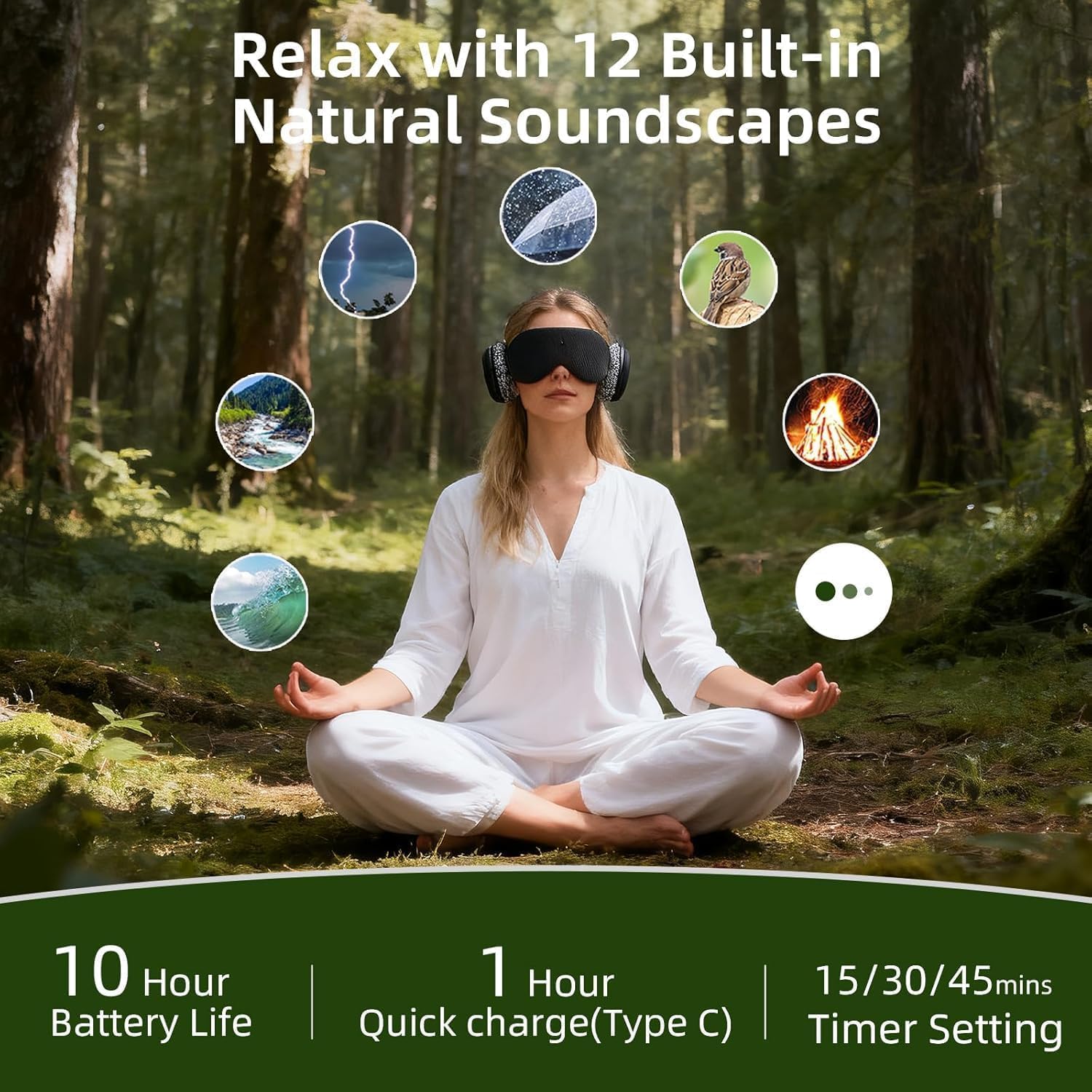 3D Bluetooth Sleep Mask with Voice Control,Eye Mask Headphones for Women Men 100% Pressure-Free & BlockOut,Wireless Cotton Mask for Side Sleepers Travel