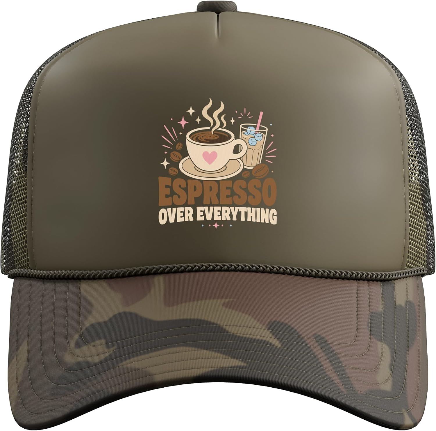 Home Café Girl Coffee Girl Home Barista Gift Trucker Hat with Adjustable Mesh Back image 2