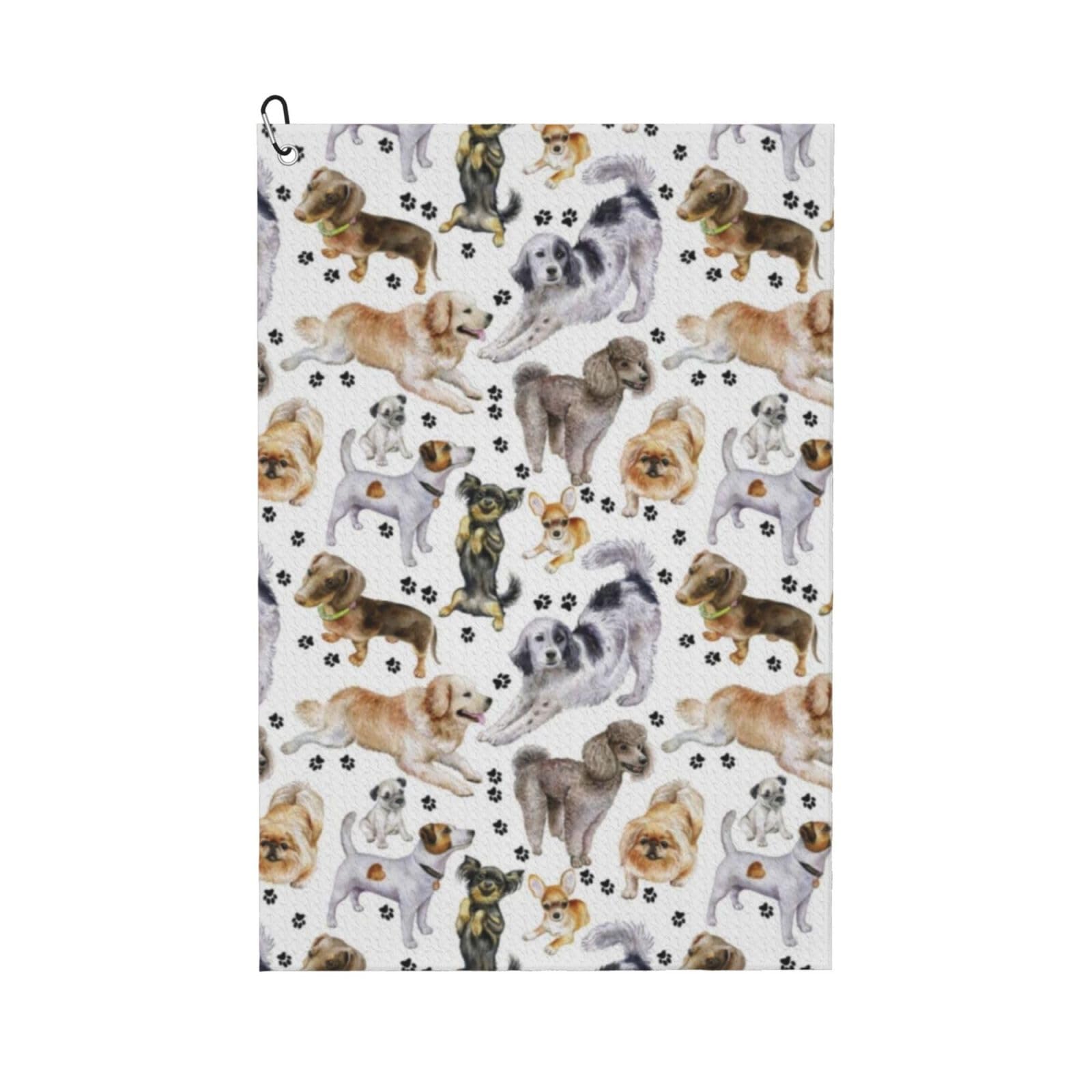Hnnkloy Dog Cute Puppy, 16x24 in Portable Waffle Golf Towels with Carabiner Clip for Golf Bag