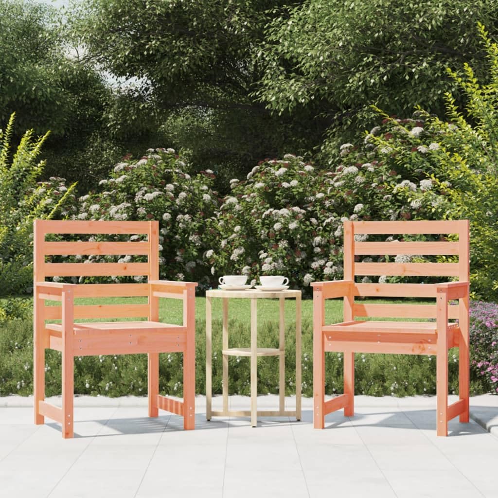 Chaises de salle à manger et jardin en bois massif Dou 60 x 48 x 91 cm pour terrasse