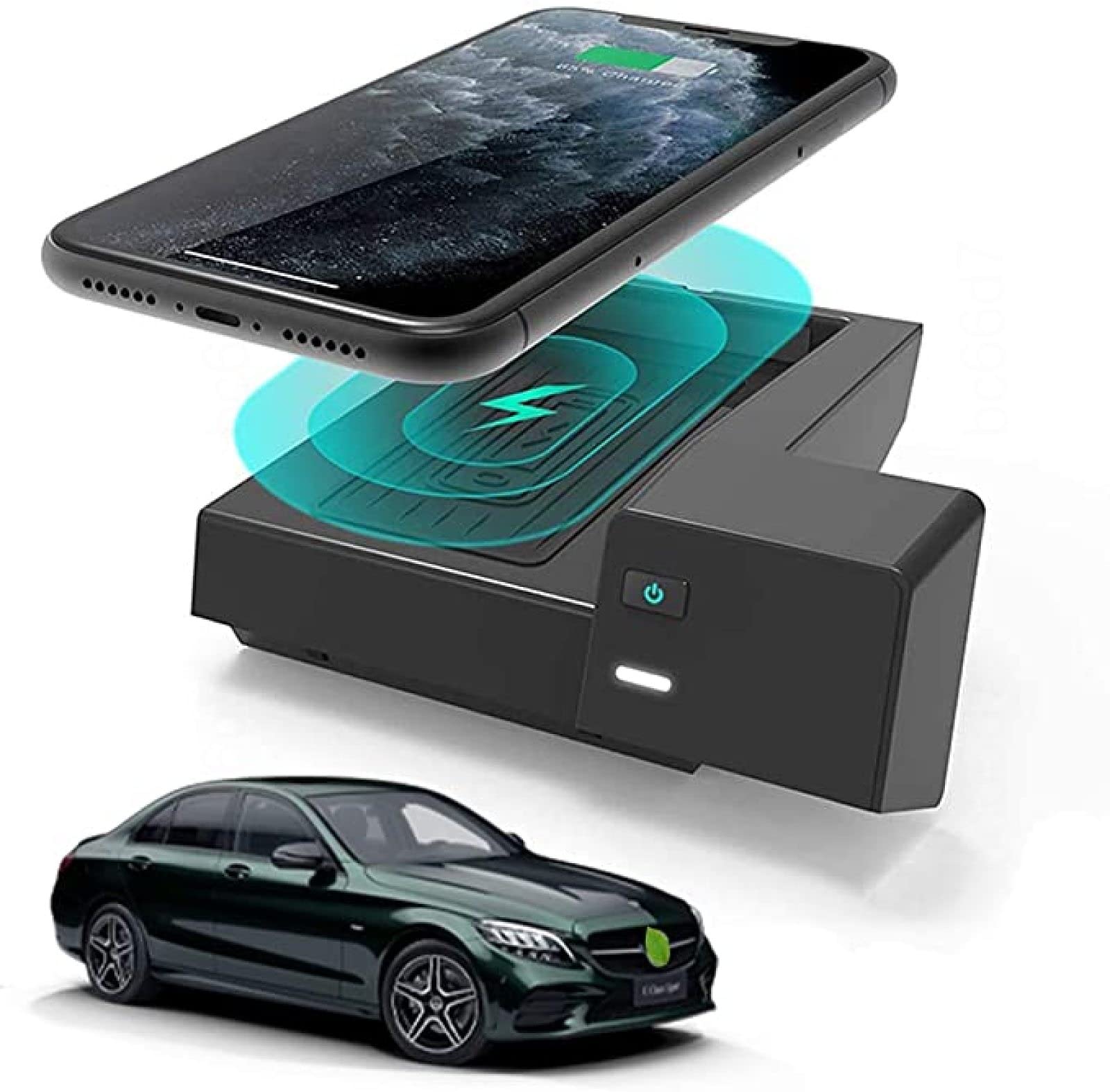 Car Phone Charger for Mercedes-b-ENZ C-Class 2015-2021/b-enz GLC-Class 2016-2021,10W Fast Wireless Charging pad Center Console Accessories Panel, for All Qi Phone