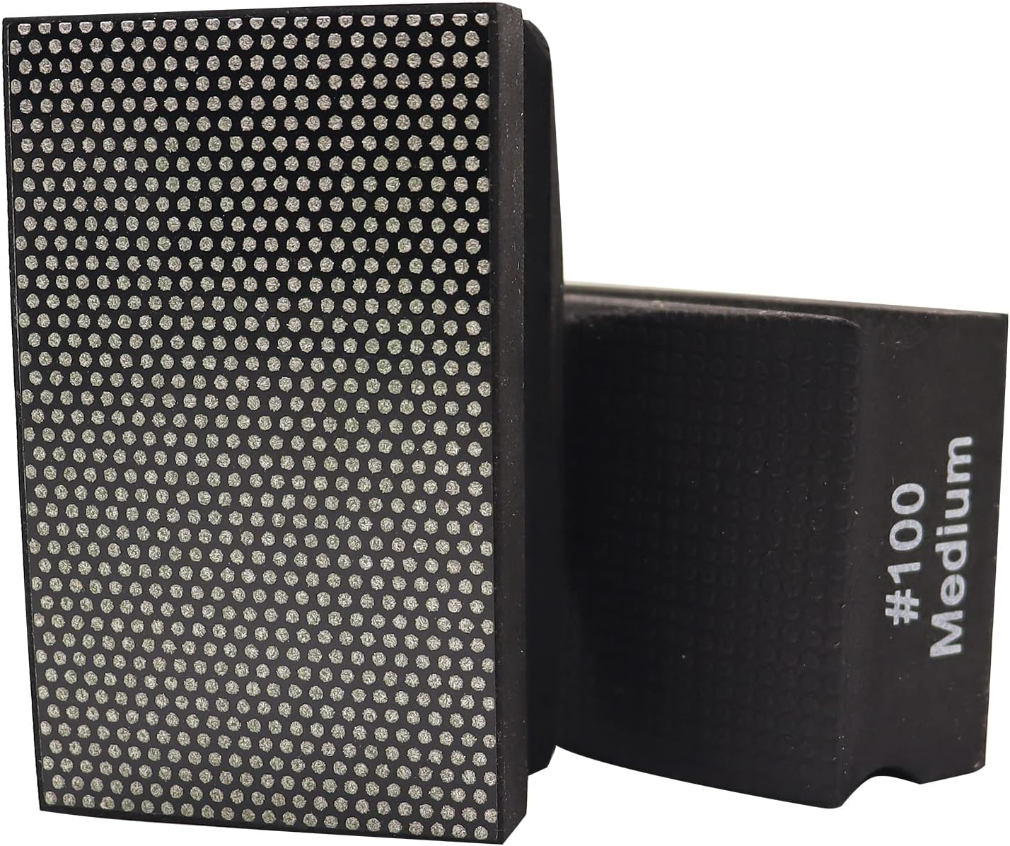 DIATOOL Diamond Hand Polishing Pad Dotted electroplated 90X55MM Hard Foam-Backed Hand pad Grit 100 Pack of 2