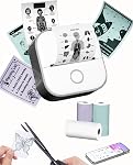 Mini Pinter autocollant - T02 Imprimer Pods Portable Bluetooth Thermal Inkless Sticker Maker, AI Version, Grand Cadeau pour les adolescents, Notes d'étude, DIY Junk Journal, Scrapbook, Étiquette personnalisée, Noir