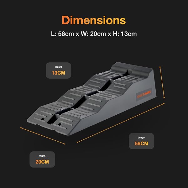 MasterWorx Caravan Levelling Ramp Set | Heavy Duty Ramps & Blocks for Motorhome, Campervan & Trailer | 3 Step Levelling Wheel Chocks | UV-Resistant | Anti-Skid | 5 Tonne Capacity - 5
