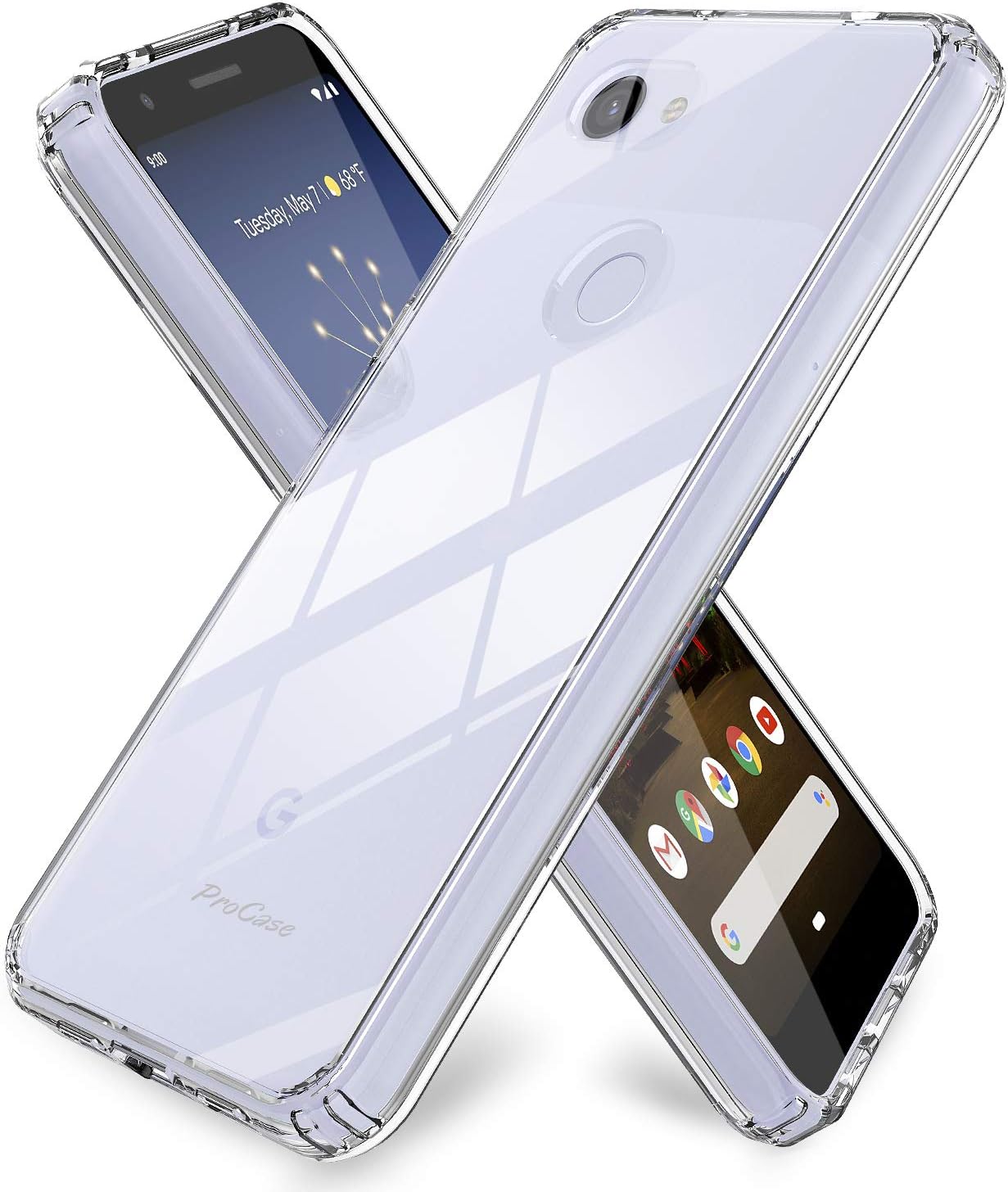 ProCase Google Pixel 3a XL Case Clear, Slim Hybrid Crystal Clear Cover Protective Case for Google Pixel 3a XL 6.0 Inch 2019 Release –Clear
