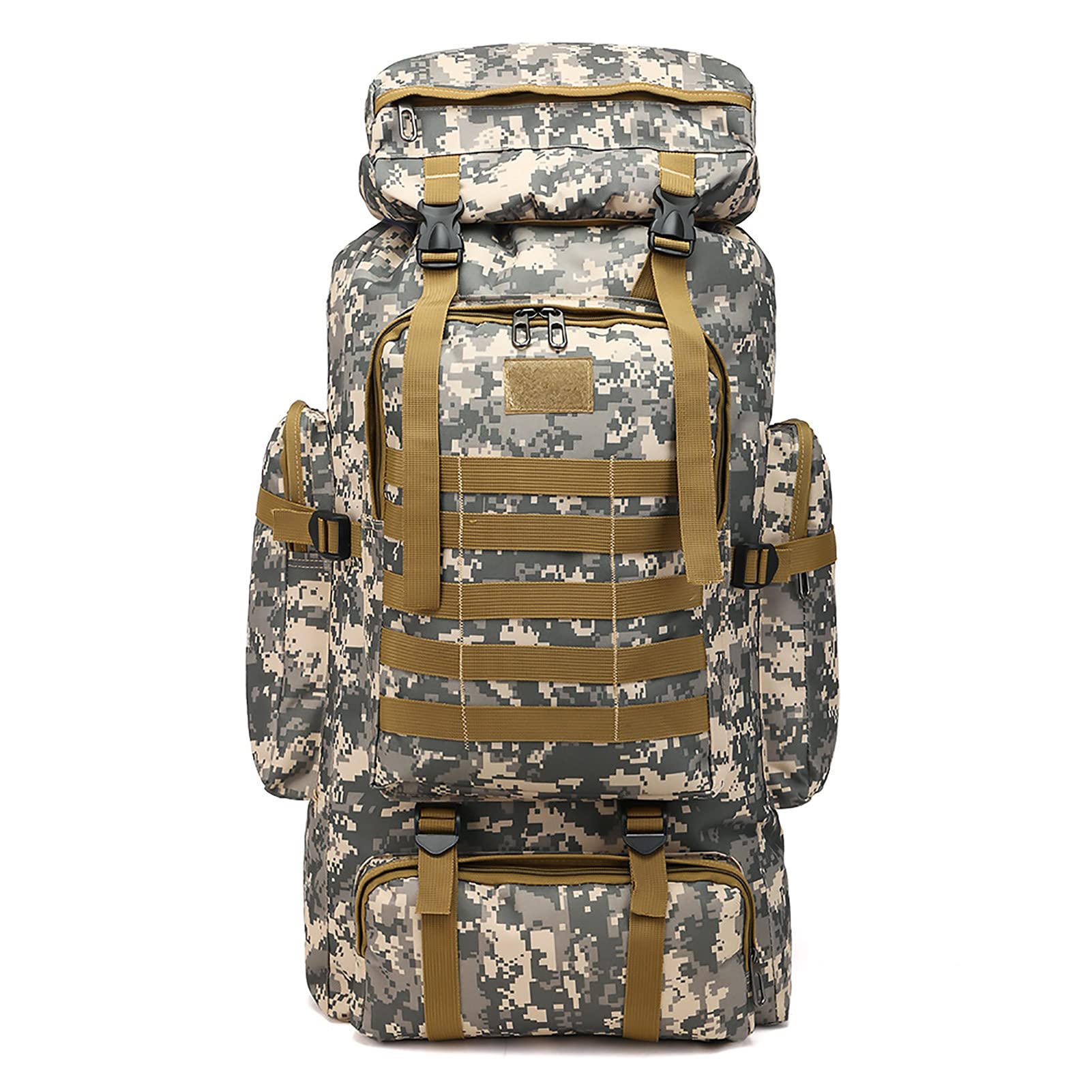 Zaino da alpinismo di grande capacità per escursionismo, campeggio, sport all'aria aperta, borsa tattica idrorepellente con sistema Molle, cinghie regolabili, motivo mimetico, Urban Camouflage