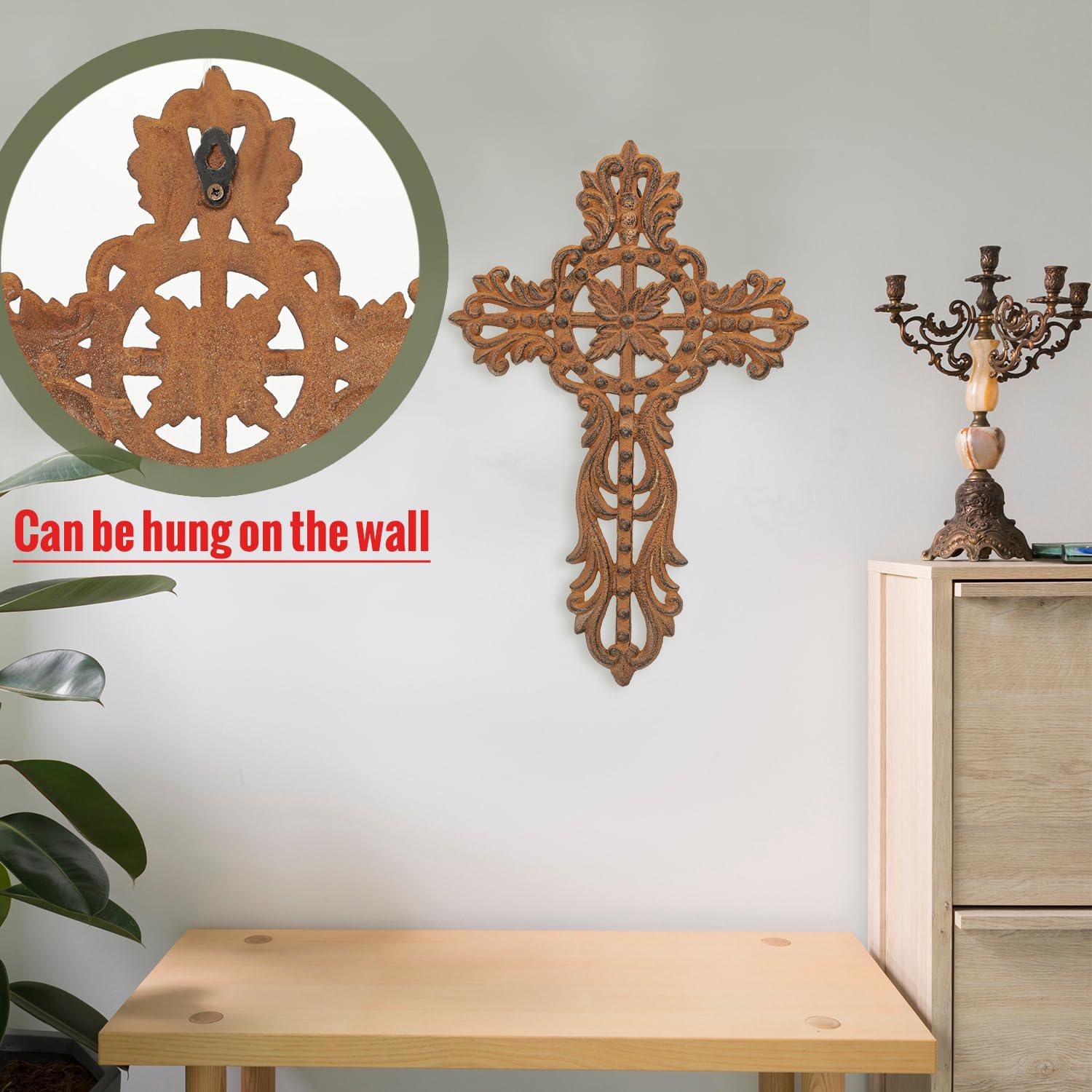 Amazon.com: Sungmor Cast Iron Cross Wall Decor, Pretty & Ornate 