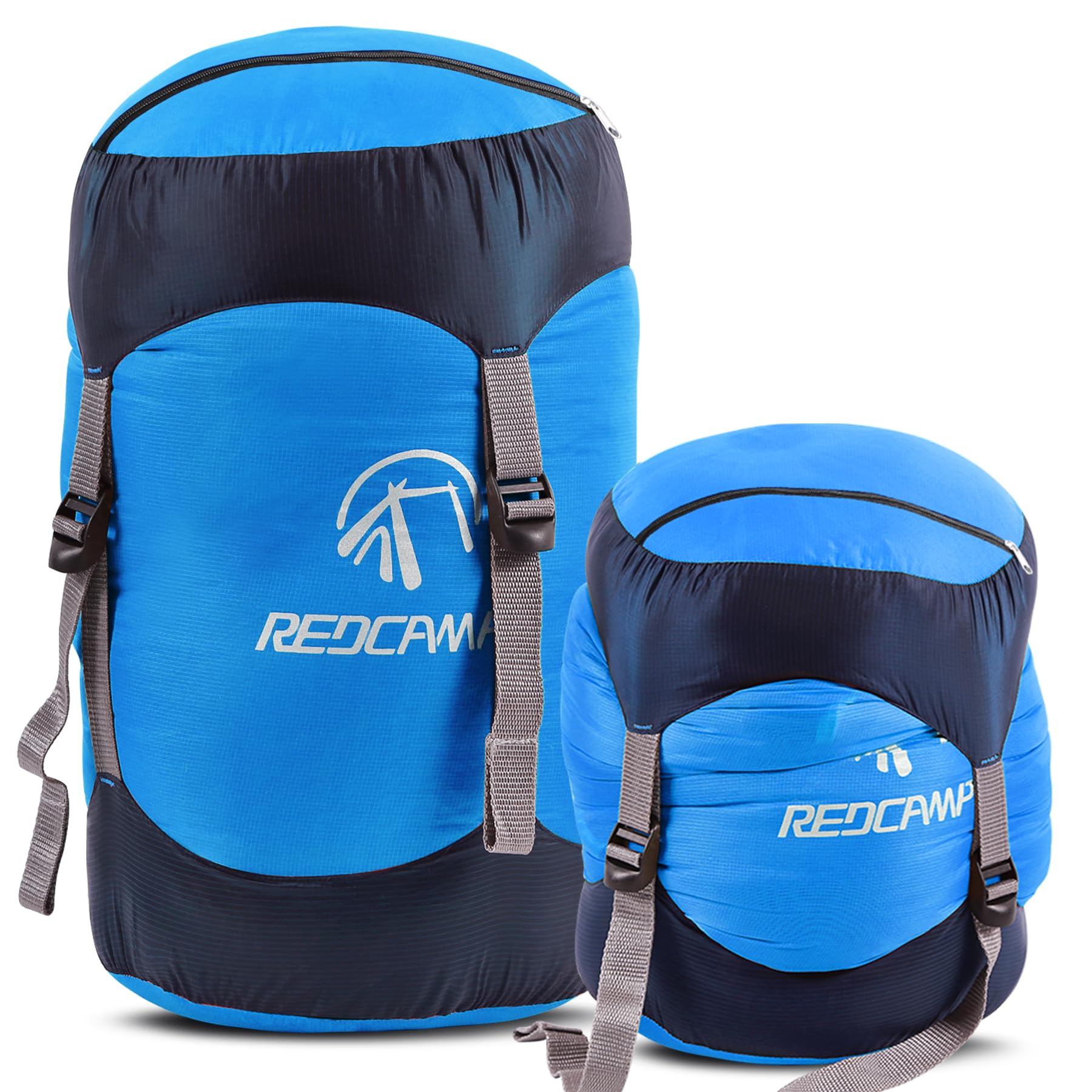 REDCAMP Kompressionssack aus Nylon, 10L/17L/27L/40L, Leichter Schlafsack, ideal für Wandern, Wandern und Camping, Blau/Gelb/Armeegrün/Schwarz