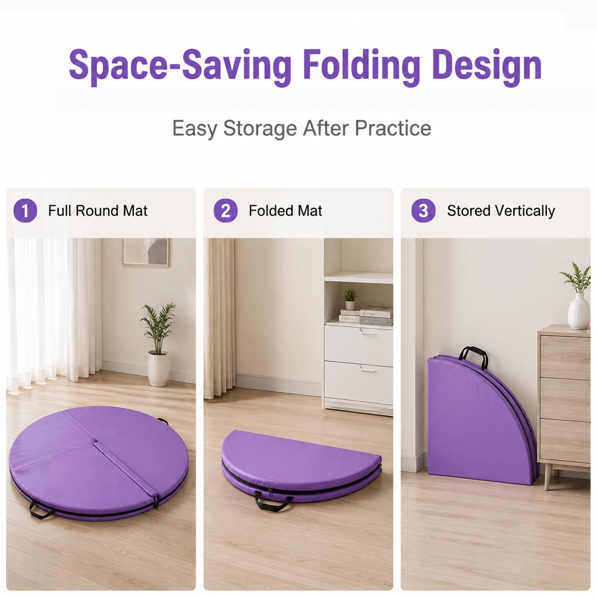 Tapis Rond de Pole Dance, Matelas de Réception Pliable