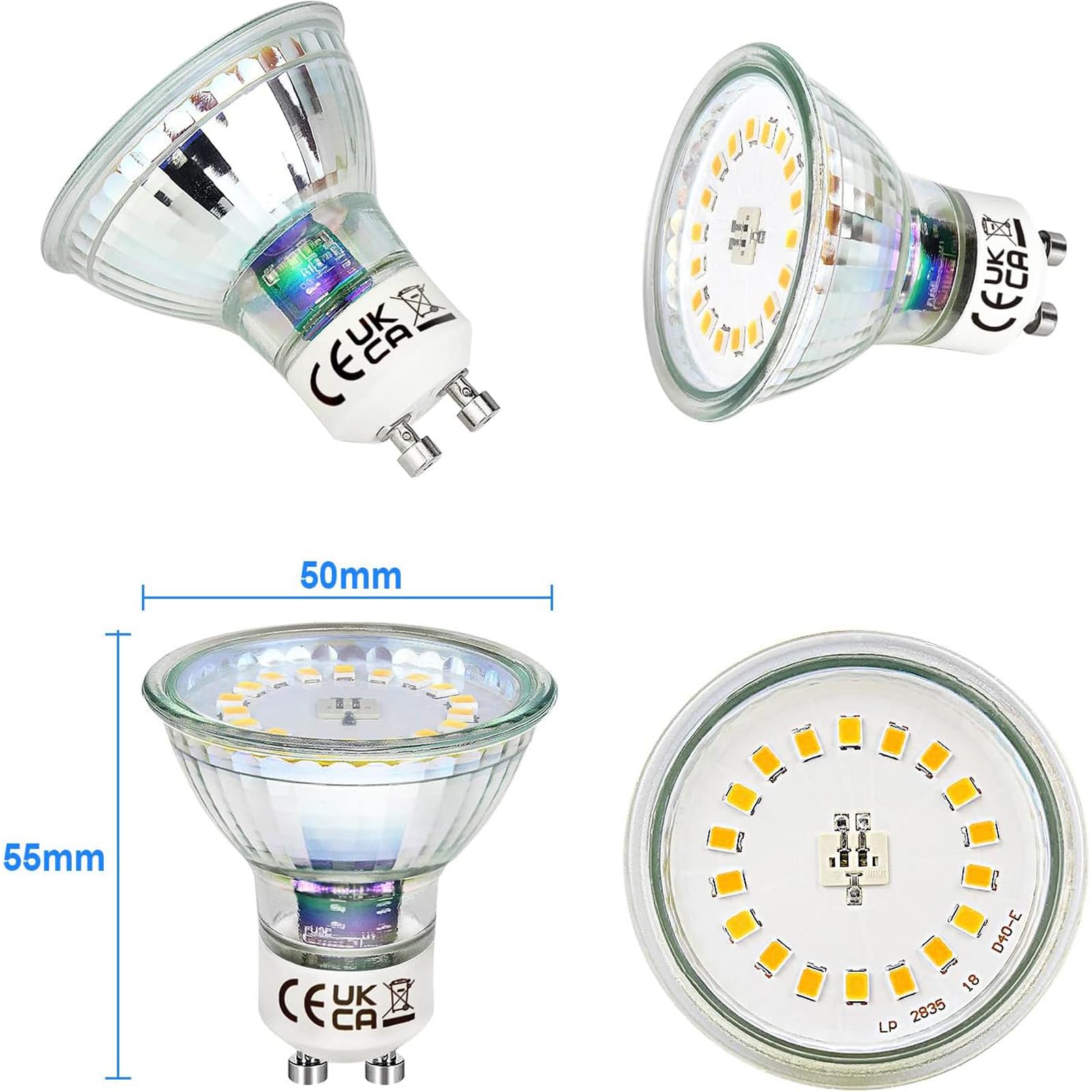 HiBay 10x Faretti LED da Incasso per Cartongesso Orientabile GU10 Bianco Neutro 5W 450LM Diametro Foro 68-80mm 220V Faretti Led Soffitto Acciaio Inox con Lampadine GU10 per Cucina Interno