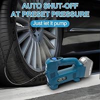 Powarobor 18V Akkumulátoros Kompresszor Makita Akkuhoz, Autó Kerékpár Motorkerékpár Pumpa LED 7