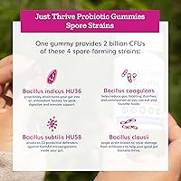 Vista 5 de Just Thrive Gomitas probióticas para niños, hombres y mujeres, para la salud digestiva y general, 30