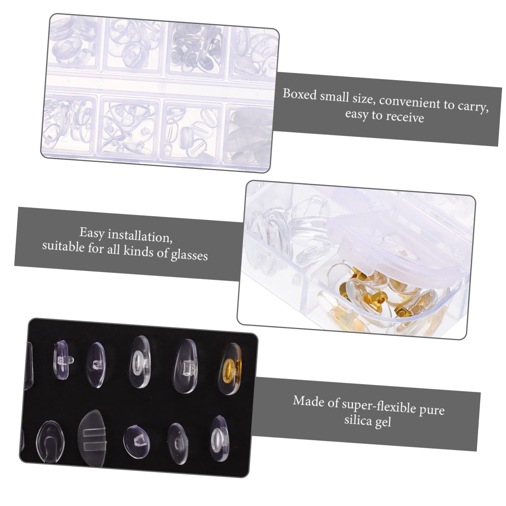 PartyKindom 5sets Naselli Per Occhiali Silicone Cuscinetti Nasali Regolabili Antiscivolo e Traspiranti Per Comfort Ottimale Per Riparazioni Quotidiane Di Occhiali