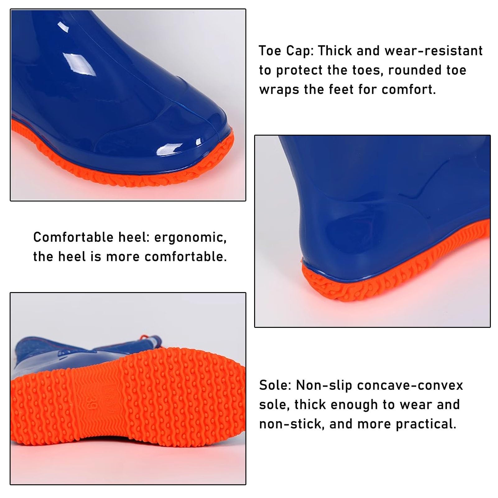 Hip Waders Waders Leggeri per Pesca e Caccia, Stivali da Pesca Alti Fino al Ginocchio 60 cm con Fondo Antiscivolo, Impermeabili mantengono Il Caldo