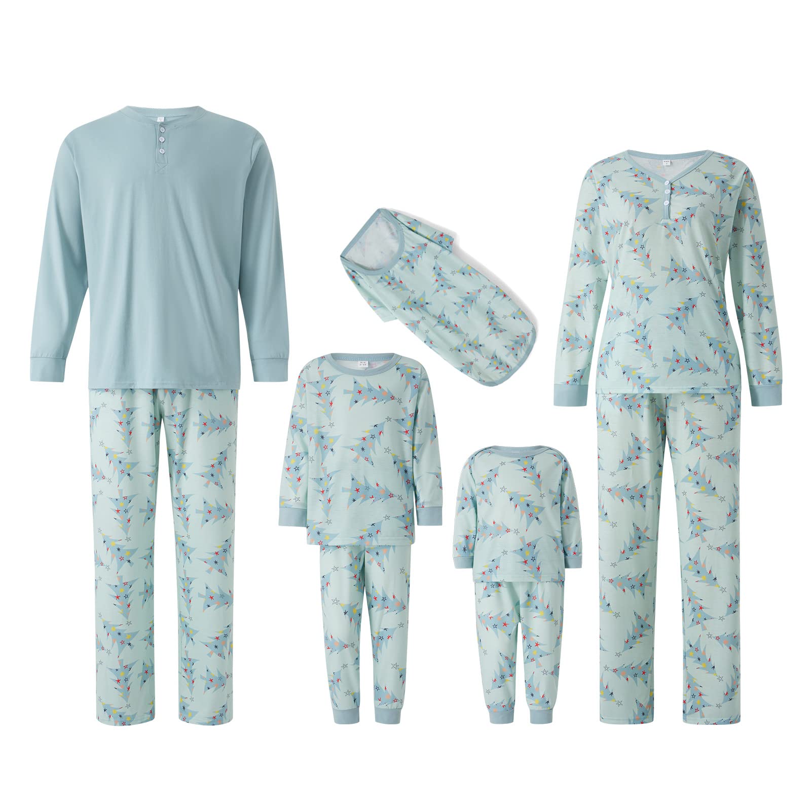 FeMereina Christmas Pajamas For Family, Organic Cotton Holiday Pajamas Matching Sets Chris...