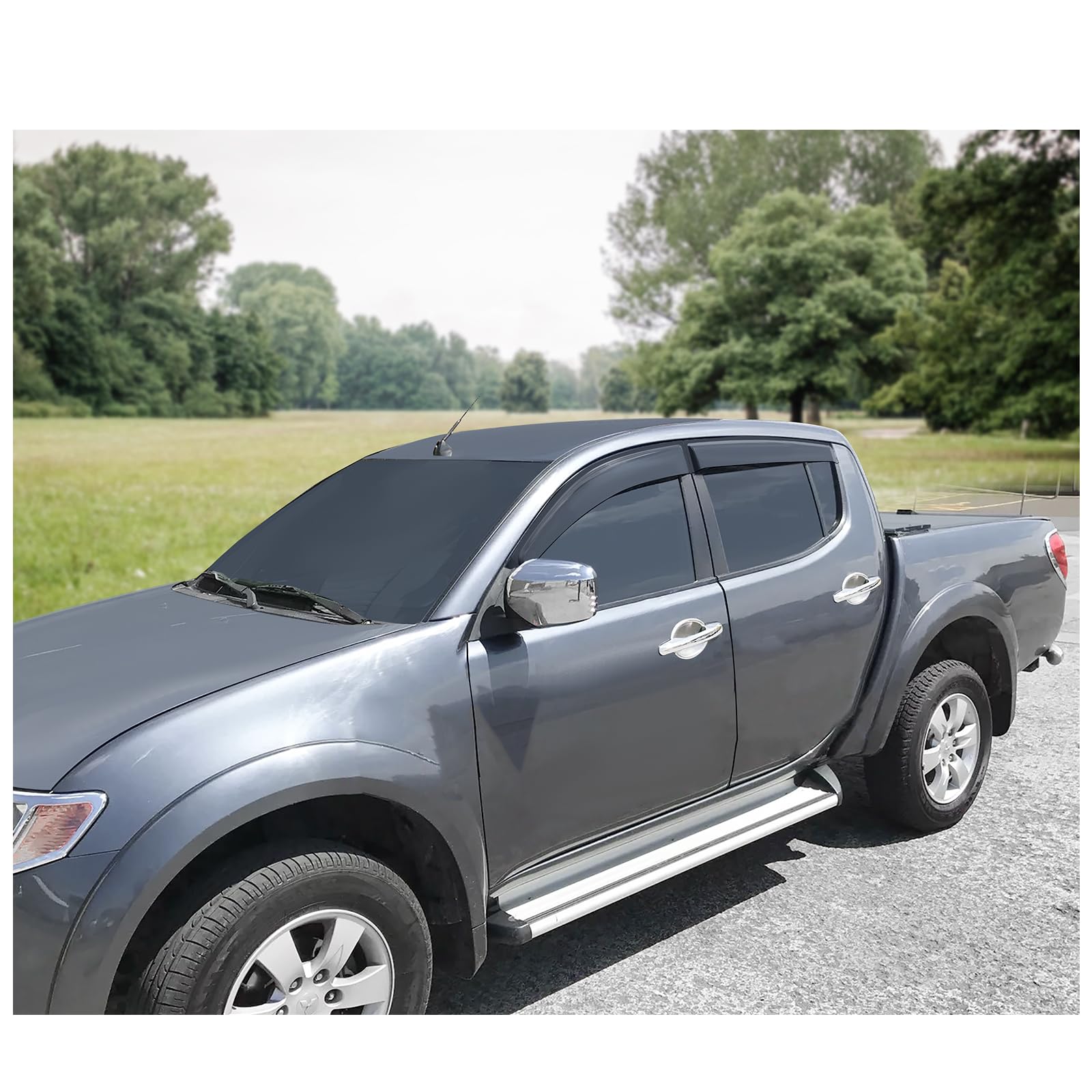 Deflectores de viento para Mitsubishi L200 Triton 2006 – 2014 MK6 MK7 de doble cabina externa, 4 unidades