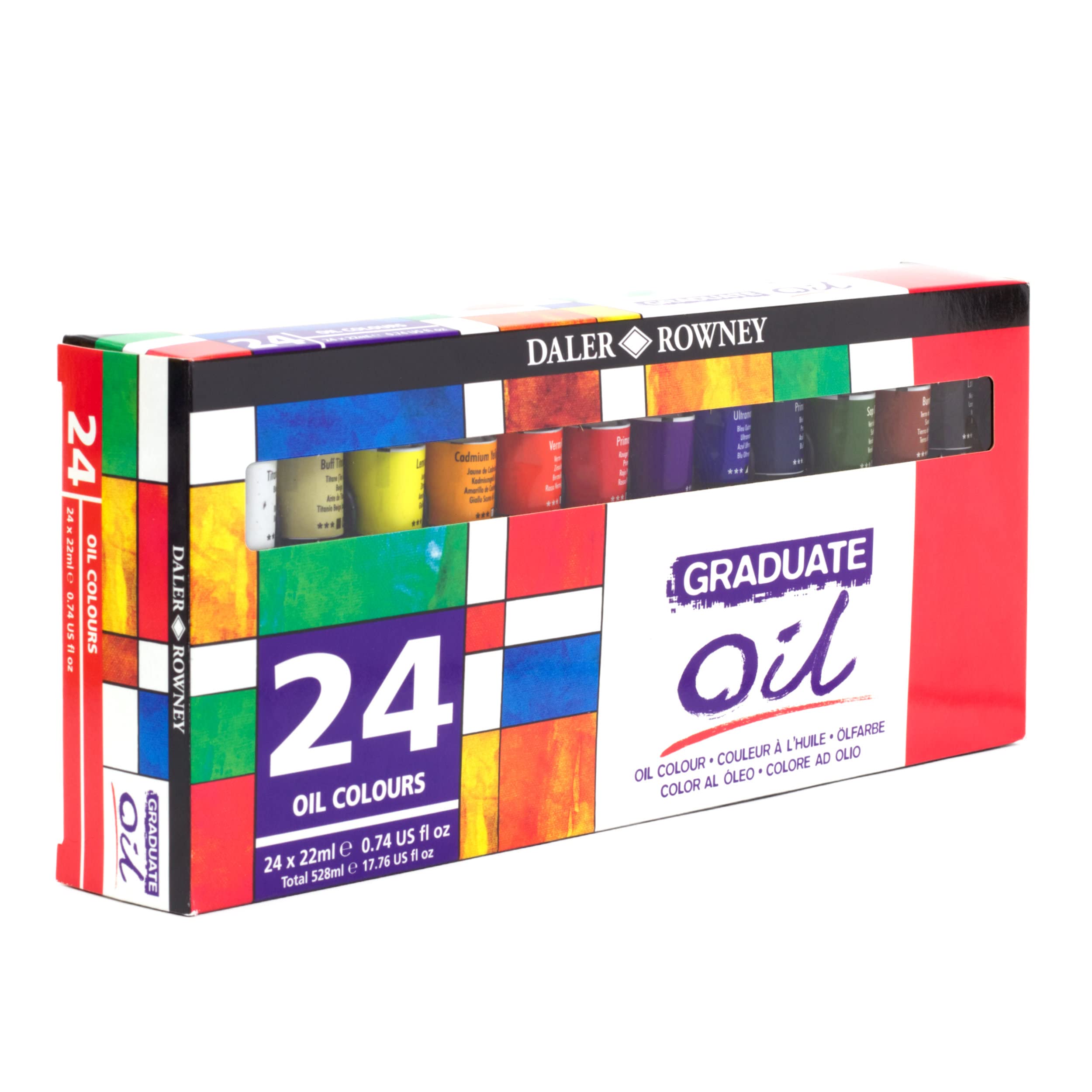 Daler Rowney Graduate - Set peinture à l'huile 24 tubes 22ml