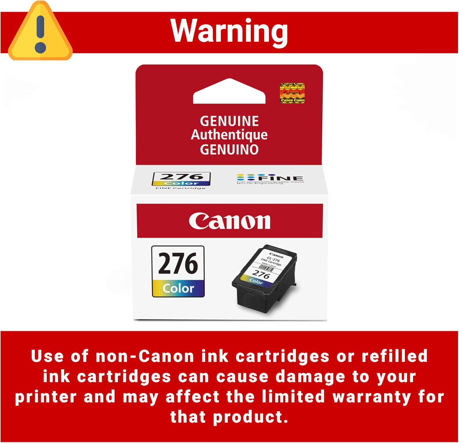 Canon CL-276 Genuine Color Ink Cartridge, Compatible with TS3520/3522, TR4720/4722, TS3720/3722