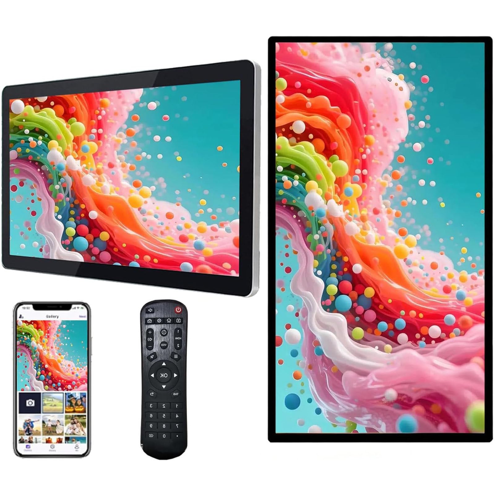 HaiZethonic Digital Adverstising Kiosks LCD Advertising Menu Displays,Support WiFi SD/USB Input,Auto AD Player, with Android OSfor Restaruant Shopping Mall Marketing Business 21.5in