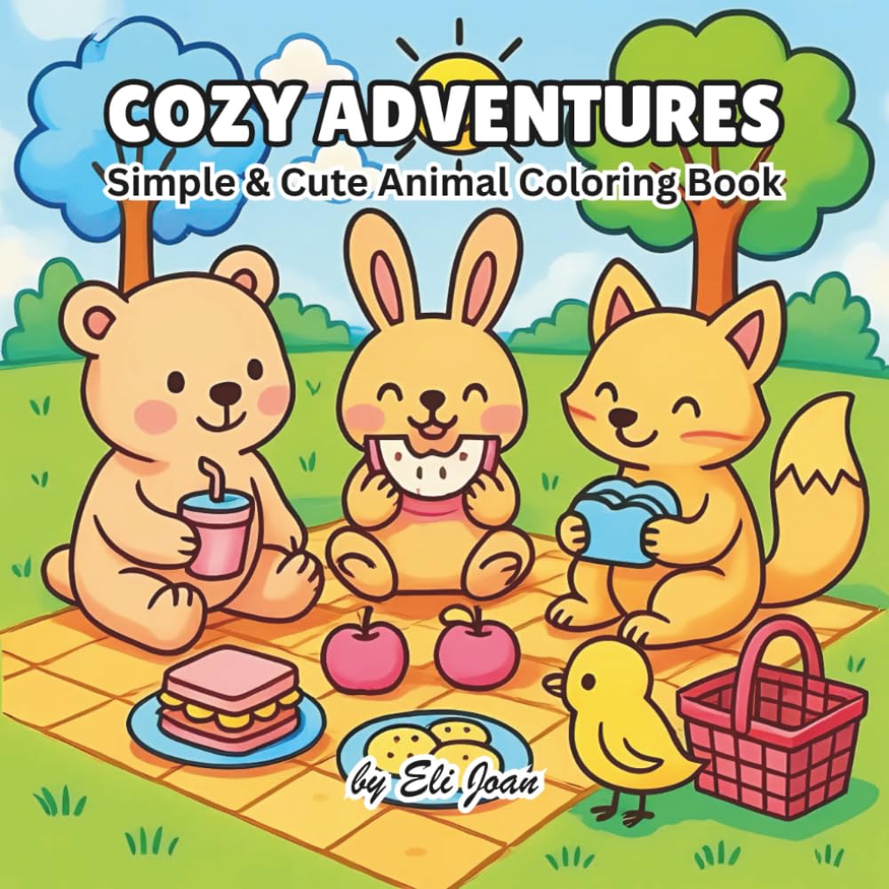 Cozy Adventures Cute Animal Coloring Book for Adults: Relaxing and Whimsical Pages for Stress Relief and Creativity: A Charming Collection of Cute Animals Turning Everyday Life into Cozy Adventures