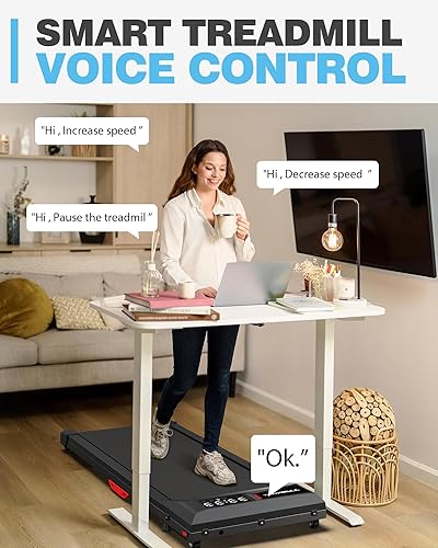 Miniatura 2 de Walking Pad 300lb Capacity, Treadmills with Incline, Under Desk Treadmill for Home Office, No Assembly 2.5HP 40dB Quiet Lightweight Walking