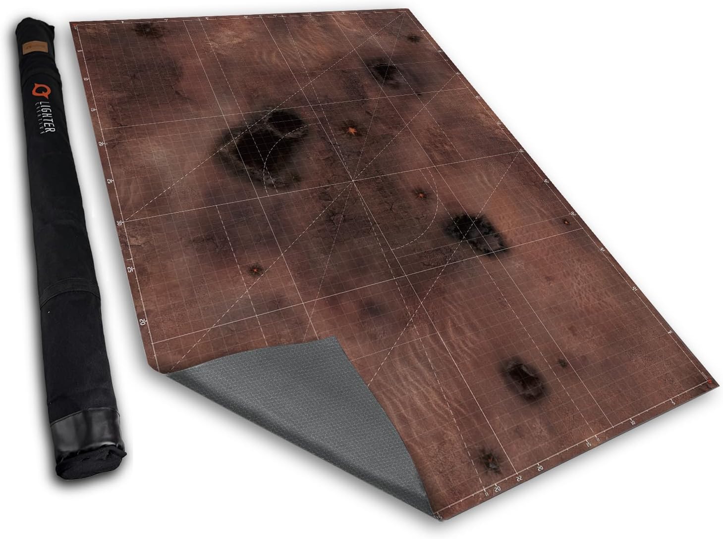44'' x 60'' Battle Mat for WH40K Pariah Nexus Deployment Zone with Grids - Made of Synthetic Leather, 1.1mm Thickness, Boxed Package (Doomsday Barrens - 10th 0.7B)