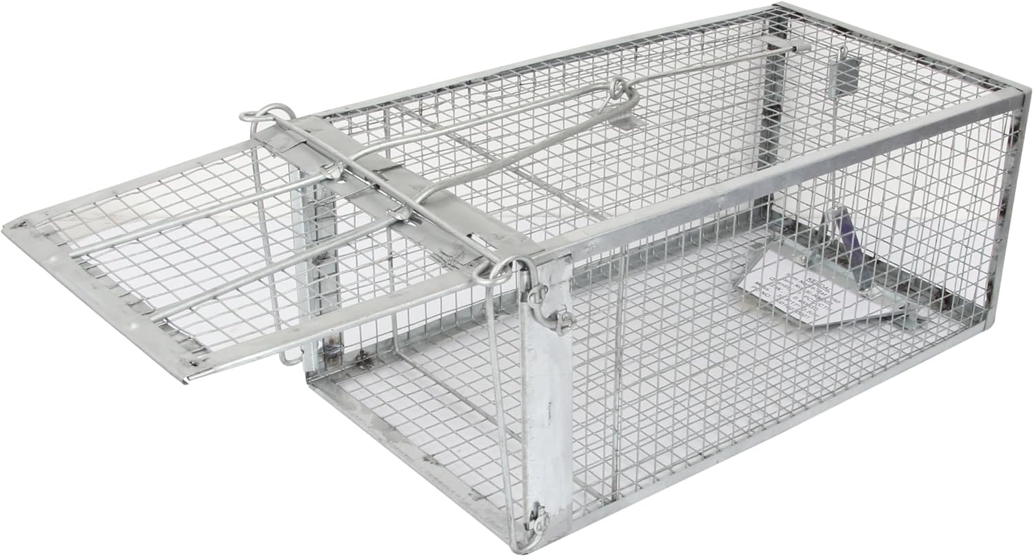 2-Pack H&B Rat Trap,Mouse Traps,Humane Live Animal Trap Cage,12.2 * 6.5 * 5.2inch,Work for Indoor and Outdoor,Catch and Release Stray Cats,Squirrels and Rodents,Small(Silver)