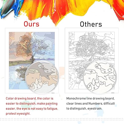 Miniatura 2 de Pintura por número para adultos pintura de escenas de montaña de Amphol por números kits de pintura por números para niños principiantes pintura