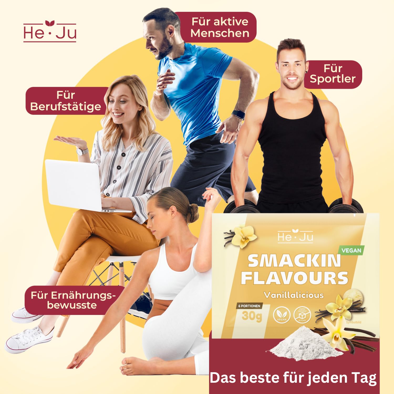 He-Ju Flavour zestaw próbek proszku 8 x 30 g, różne rodzaje proszku smakowego