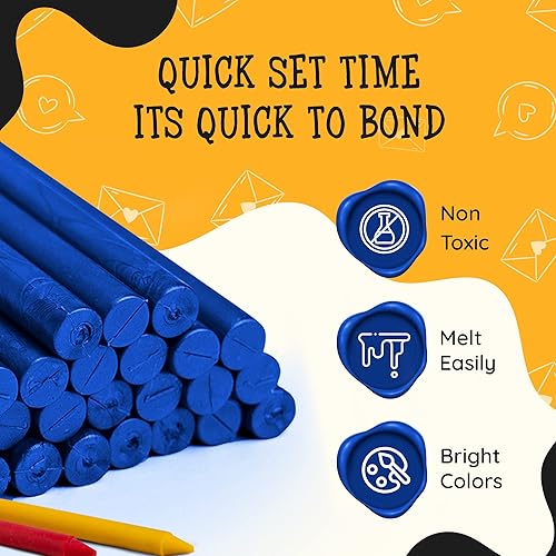 Miniatura 2 de Artellius Varillas de cera de sellado prémium (paquete de 30 unidades) para pistola de pegamento para sellos, cera de sellado de sobre para sellos