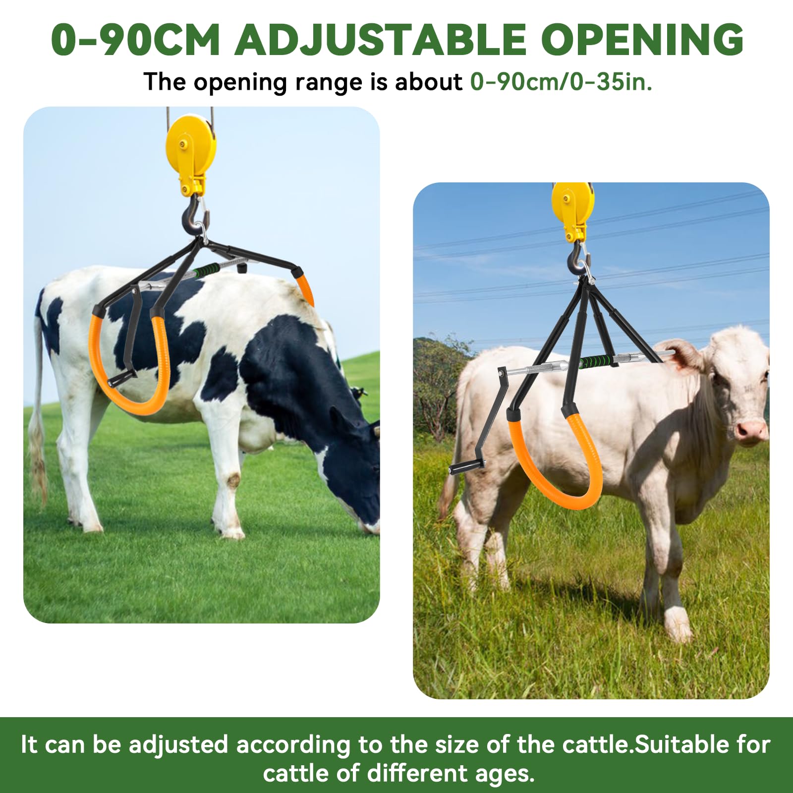 YUCHENGTECH Sollevatore per Mucca 1000 kg Sollevatore per Anche di Vacche | Dispositivo di Assistenza per Alzarsi per Bovini per Parto Ostetrico, Mungitura, Parto, Vacche Zoppe
