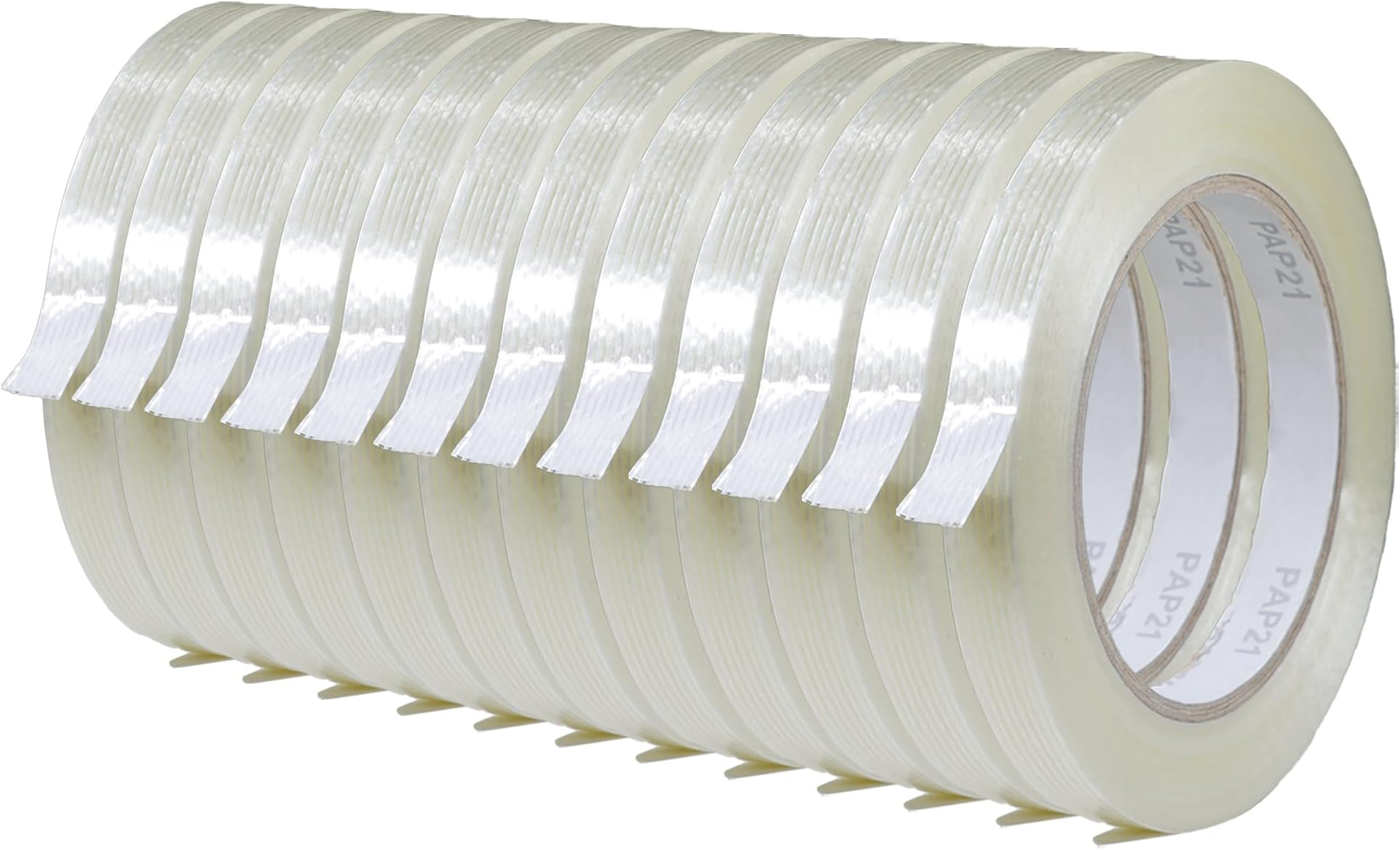 GGR Supplies FIL-795 Mono/Uni-Directional Fiberglass Reinforced Super Resistant Heavy Duty Commodity Grade Filament Strapping Tape: 1/2 in. Wide x 60 yds. (5.5 Mil) (Pack of 12)
