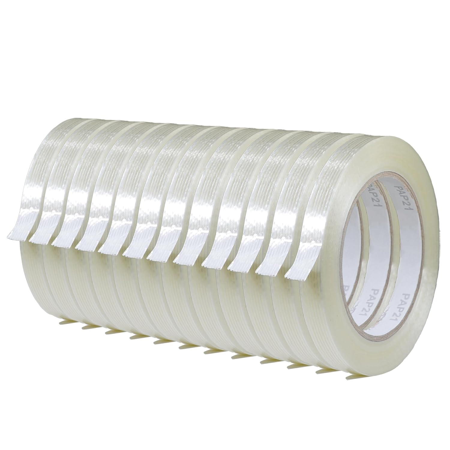 GGR Supplies FIL-795 Mono/Uni-Directional Fiberglass Reinforced Super Resistant Heavy Duty Commodity Grade Filament Strapping Tape: 1/2 in. Wide x 60 yds. (5.5 Mil) (Pack of 12)