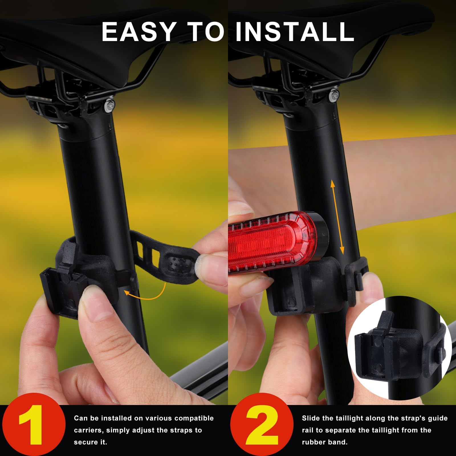 KunHe Lot de 20 feux arrière de vélo rechargeables par USB super lumineux avec 4 modes d'éclairage pour skateboards, poussettes et fauteuils roulants