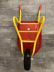 Ravendo Kinderschubkarre BJ350 – 50 Kg Tragkraft, Vollgummirad, 35 Liter Kunststoffmulde (rot)