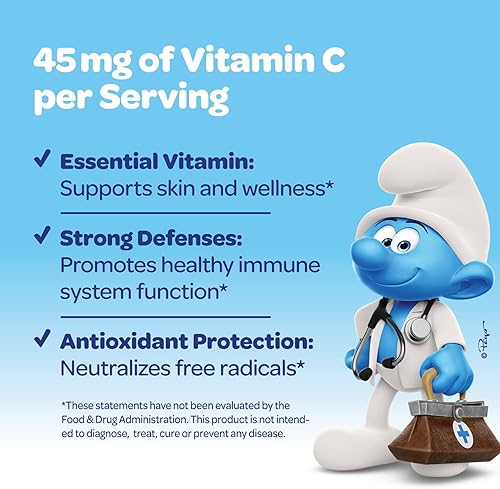 Vista 25 de The Smurfs - Gomitas nootrópicas para niños con vitamina B12 y L-teanina, gomitas de enfoque láser para suplementos de concentración y memoria