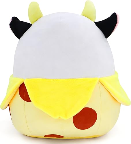 Miniatura 4 de LXSLFY Peluche de animal de plátano de 11 pulgadas, almohada Kawaii de animales de peluche, regalos para niños y niñas (vaca, 11 pulgadas)