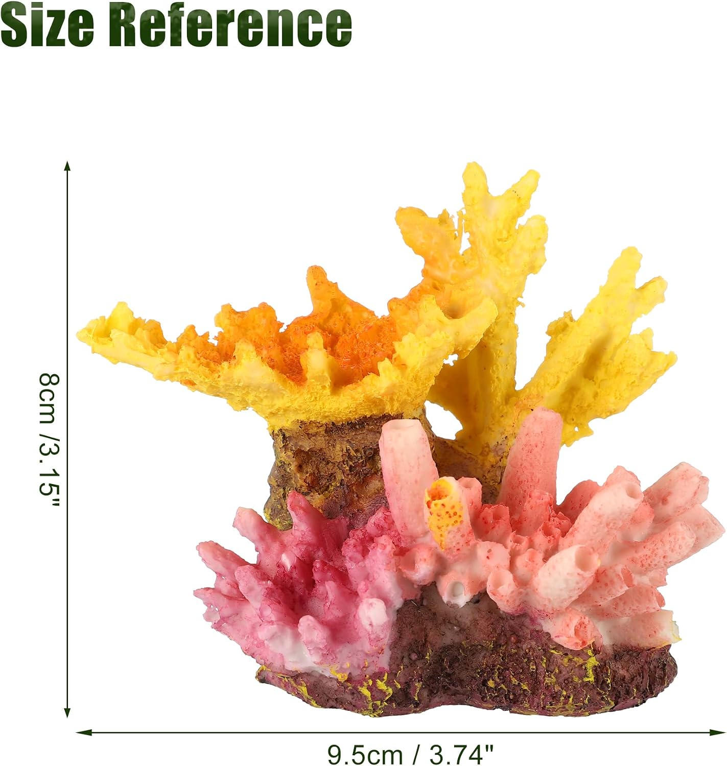 Aquarium Coral Reef Decor, Artificial Coral Reef Decor, Resin Coral Decoration Ornaments, for Goldfish Betta Fish Fish Tank Decoration Accessories, 3.74"x2.95"x3.15", Orange Pink
