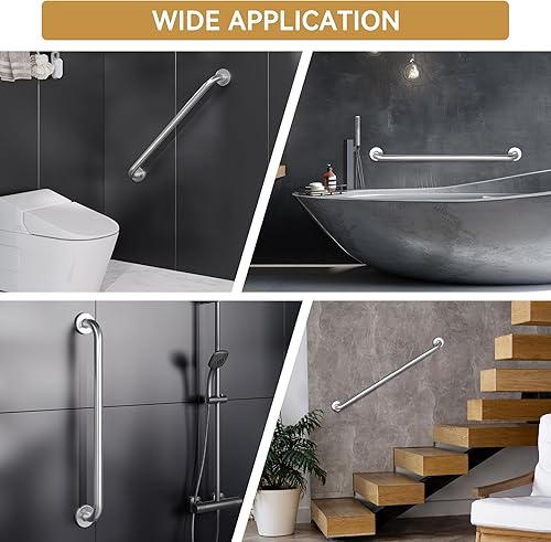Vista 21 de AmazerBath Barras de apoyo para ducha para personas mayores antideslizantes, barra de seguridad para el baño para personas necesitadas, barras